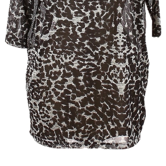 🌺 H&M Black Leopard Print Semi Sheer Oversized Tunic Top Size M NWT - Picture 5 of 8